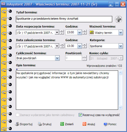 Edycja terminu